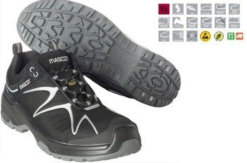 Półbuty robocze Footwear Flex S3 ESD Mascot czarno-srebrne