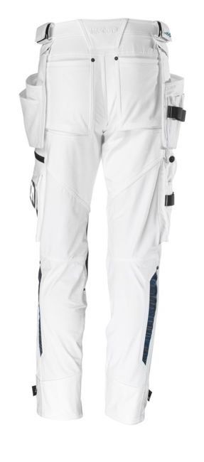 Spodnie streczowe z dużymi kieszeniami Advanced Mascot biało-czarne