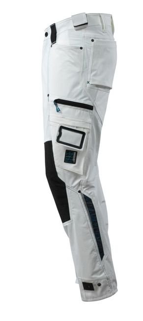 Spodnie streczowe z kieszeniami na kolanach kolor biały Advanced Mascot